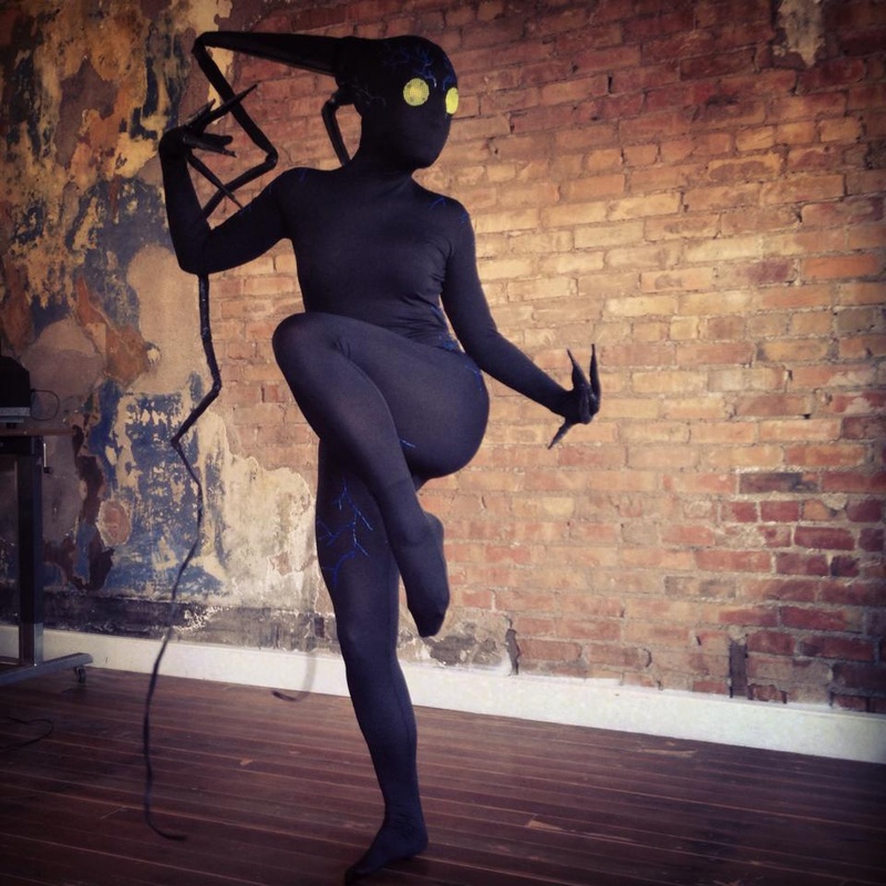 Deven Skye as a creature in a full bodysuit