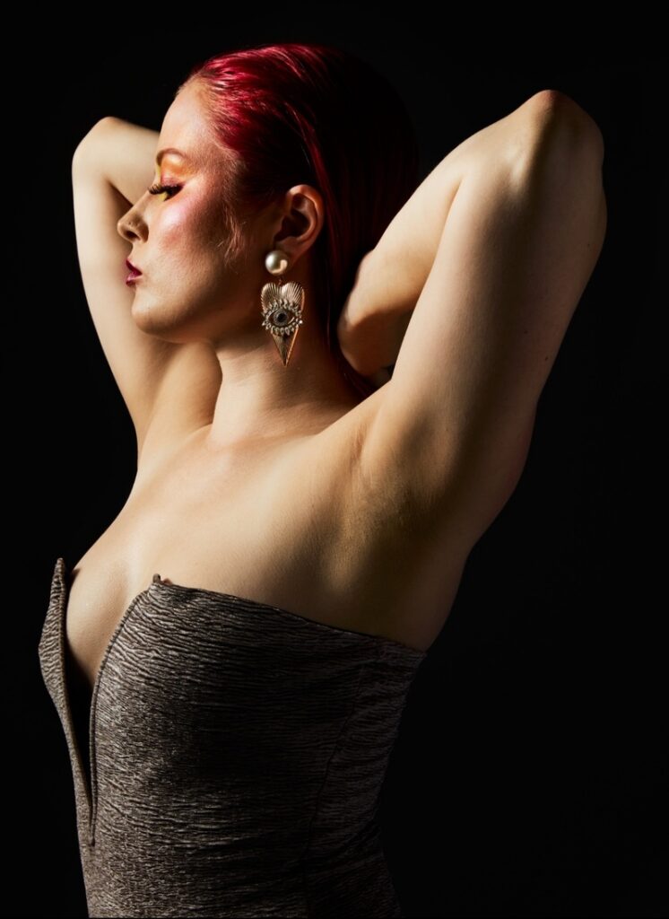 Deven Skye in a noir profile portrait