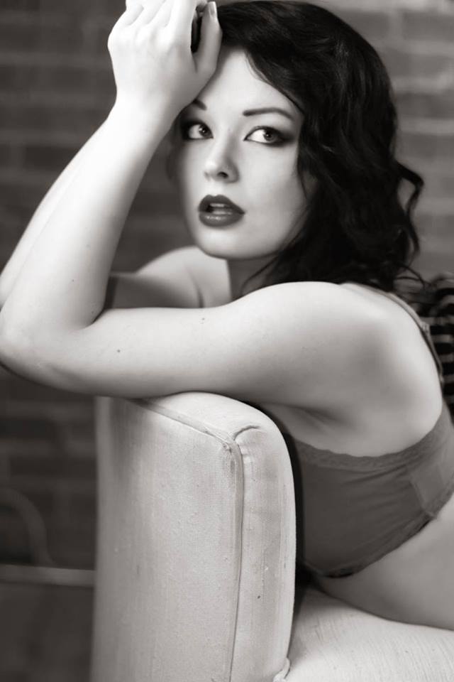 Deven Skye in a vintage black and white glamour portrait